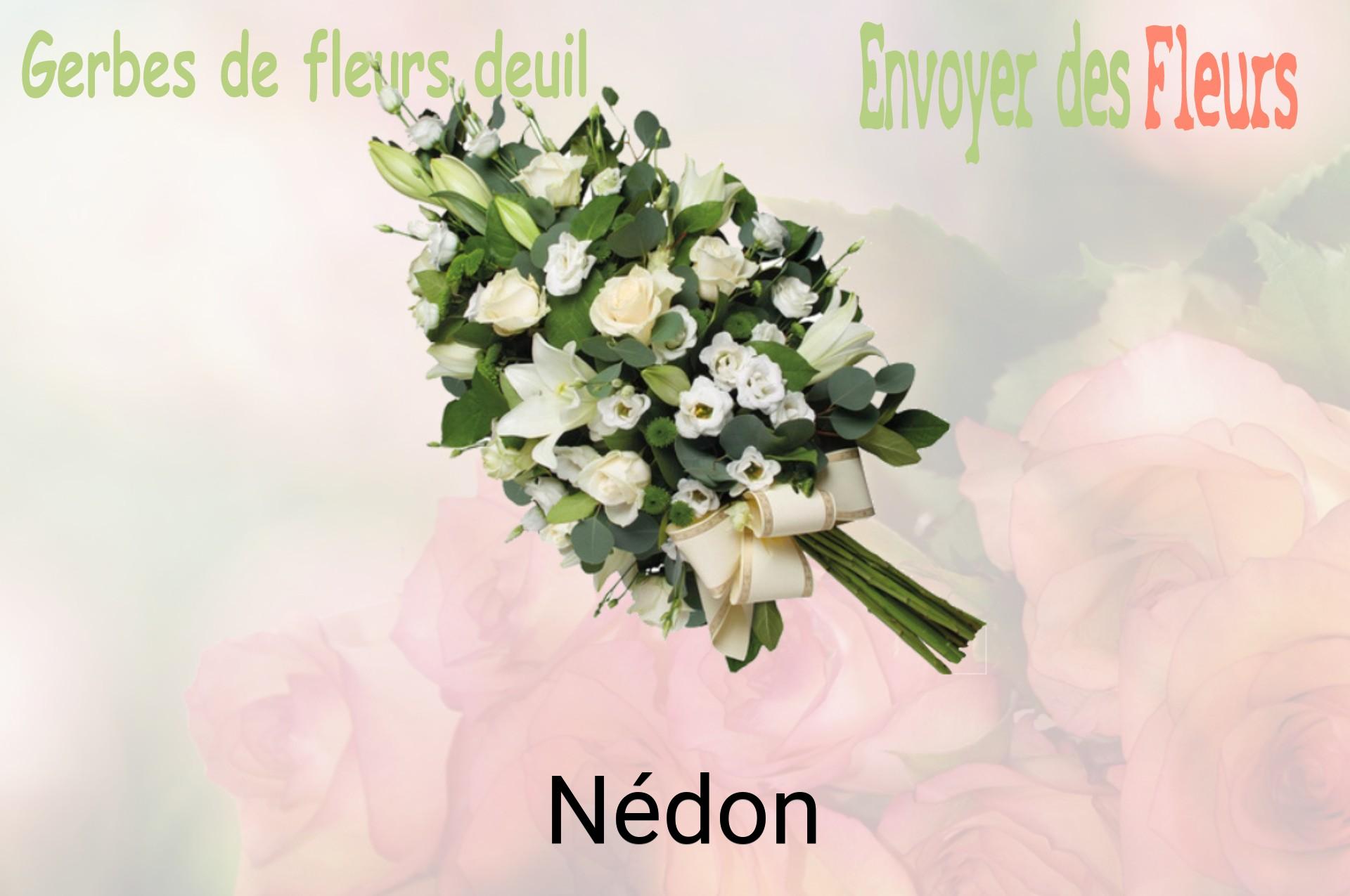 Gerbe de fleurs de deuil livrée à Nédon